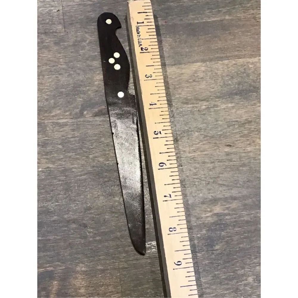 Vintage wooden letter opener with mother of pearl inlay
